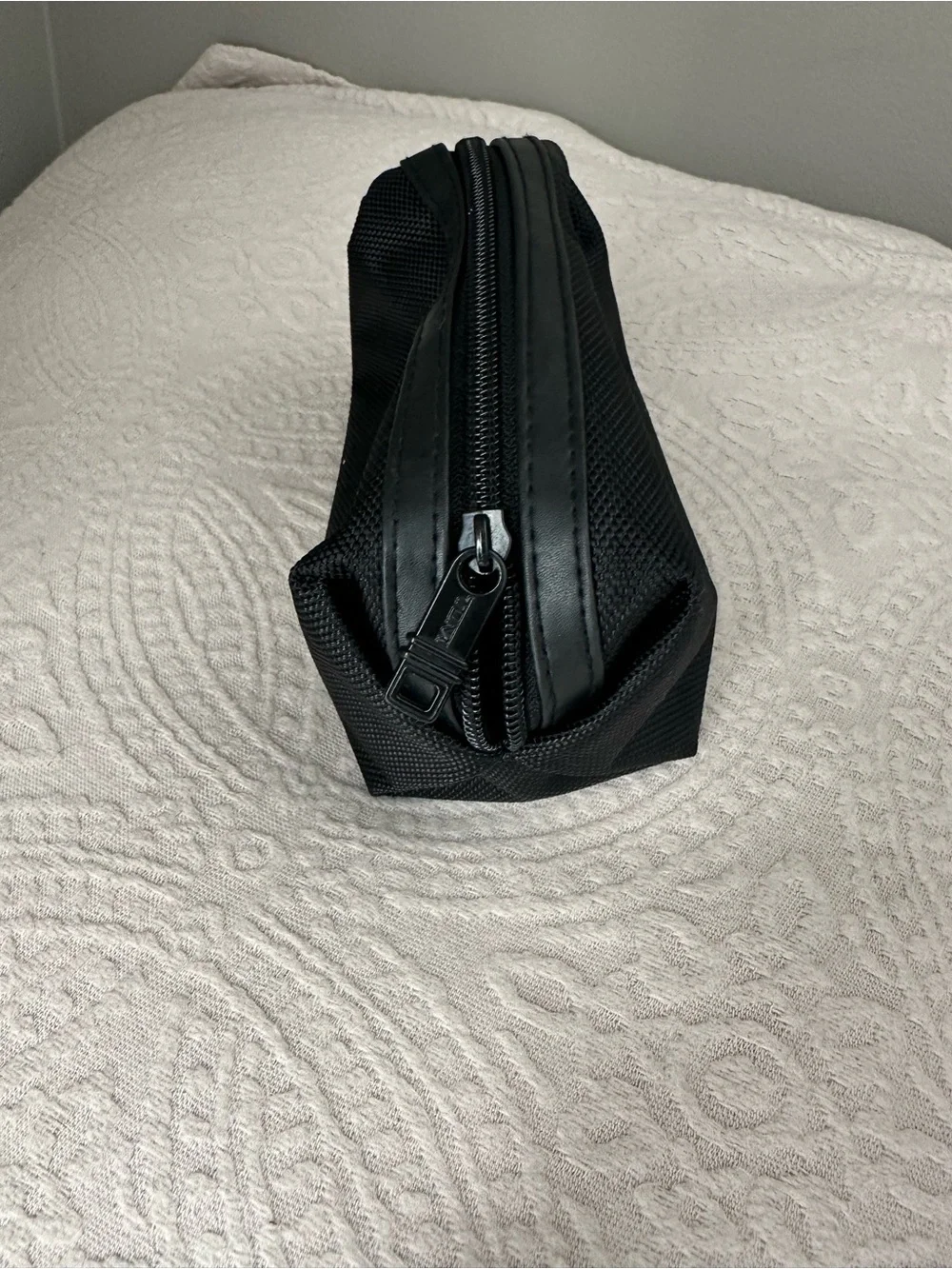 Tumi Black Textured Nylon Small Toiletry Bag!